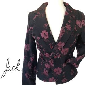 JACK. BB DAKOTA BLACK & WINE RED FLORAL JACKET